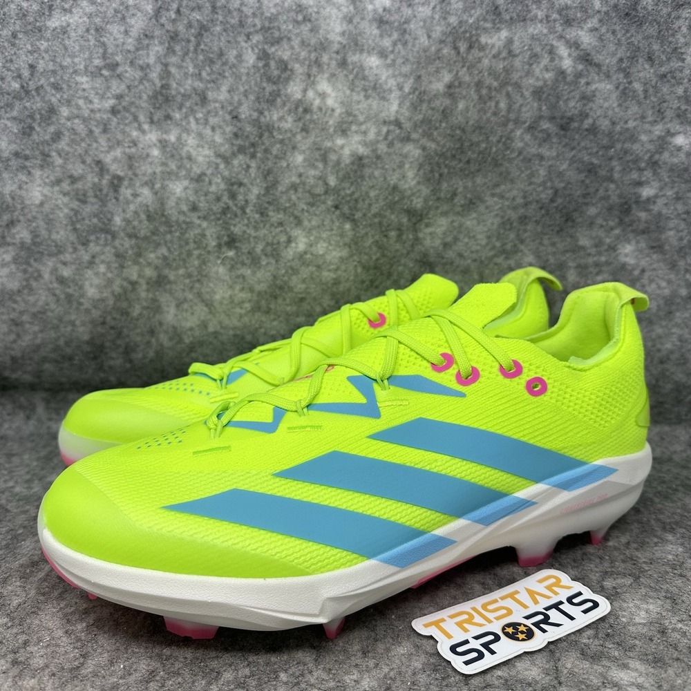 Adidas Adizero Electric+ 2 Baseball Cleats Mens 12 Lucid Lemon Pink Molded